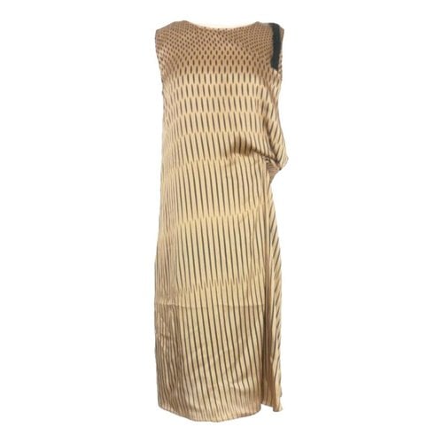 Pre-owned Maison Margiela Silk Mid-length Dress In Brown