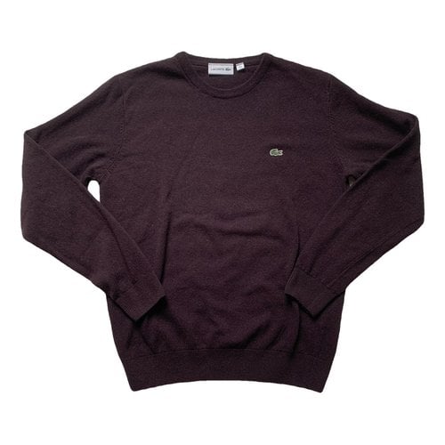 Pre-owned Lacoste Pull In Burgundy