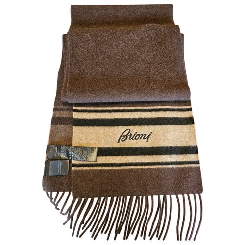 Pre-owned Brioni Cashmere Scarf & Pocket Square In Brown