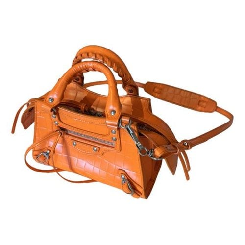 Pre-owned Balenciaga Neo Classic Leather Mini Bag In Orange