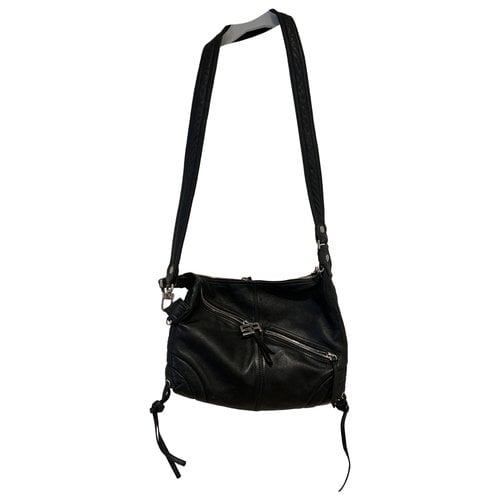 Pre-owned Sonia Rykiel Leather Crossbody Bag In Black