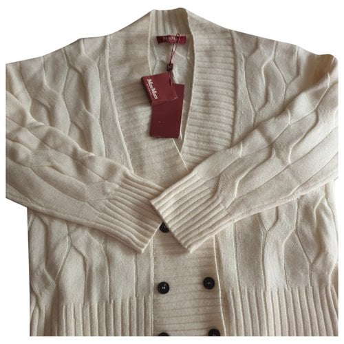Pre-owned Max Mara Wool Cardigan In White