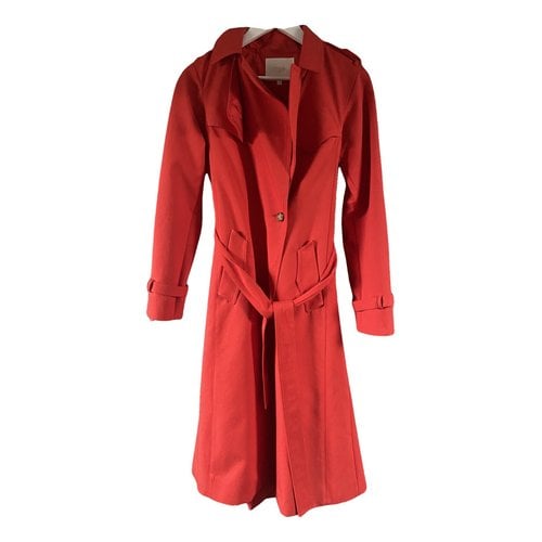 Pre-owned Maje Trench Coat In Red