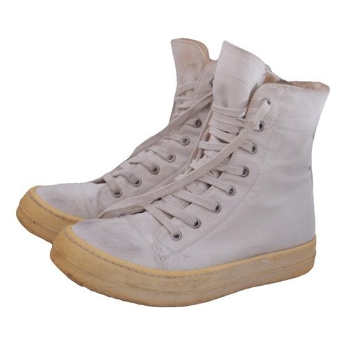 Pre-owned Rick Owens Cloth Lace Ups In Beige