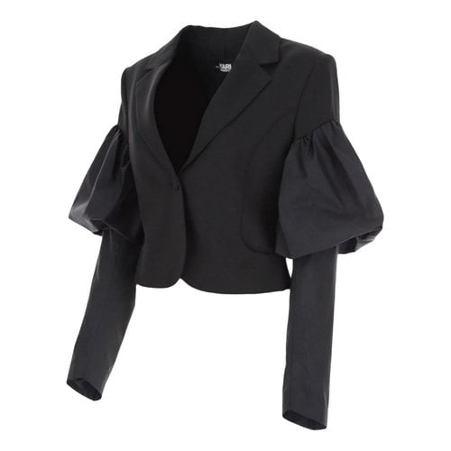 Pre-owned Karl Lagerfeld Wool Short Vest In Black