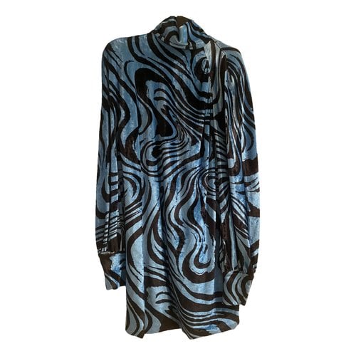 Pre-owned Philosophy Di Lorenzo Serafini Velvet Mid-length Dress In Blue
