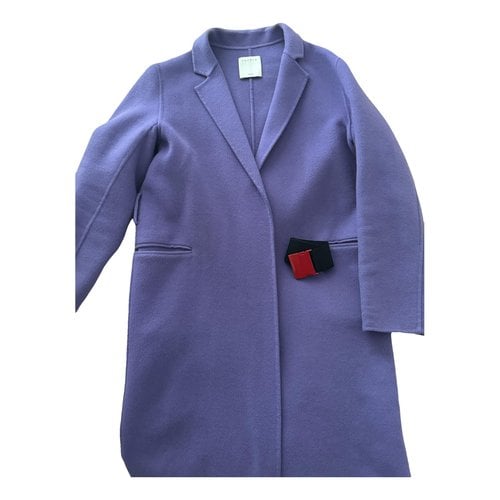 Pre-owned Sandro Fall Winter 2019 Wool Cardi Coat In Purple