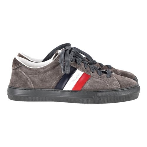 Pre-owned Moncler Low Trainers In Grey