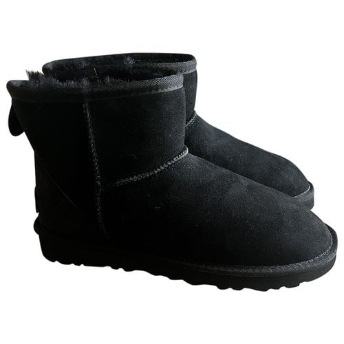 Pre-owned Ugg Faux Fur Boots In Black