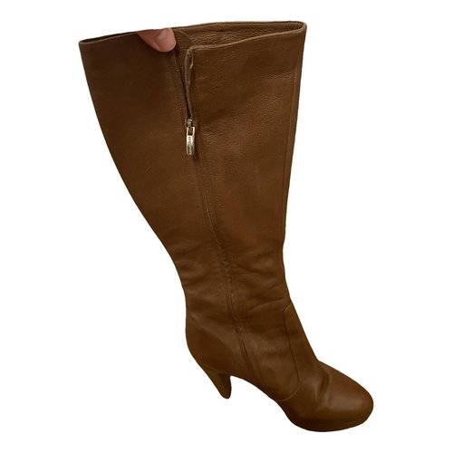 Pre-owned Sergio Rossi Leather Boots In Camel