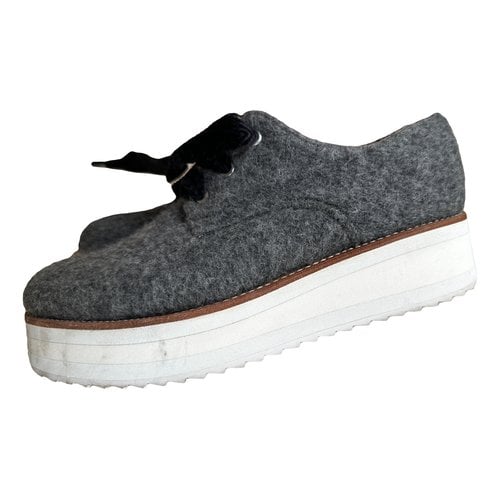 Pre-owned Grenson Cloth Flats In Grey