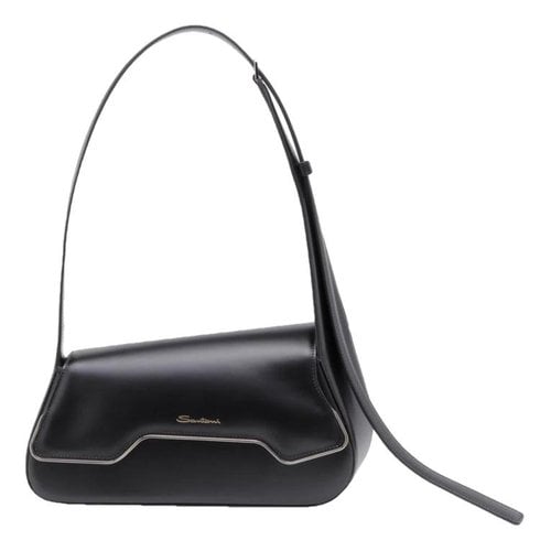 Pre-owned Santoni Leather Handbag In Black