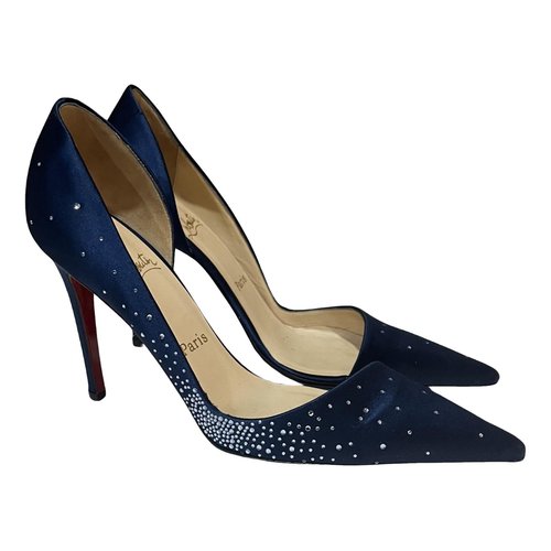 Pre-owned Christian Louboutin Iriza Cloth Heels In Blue