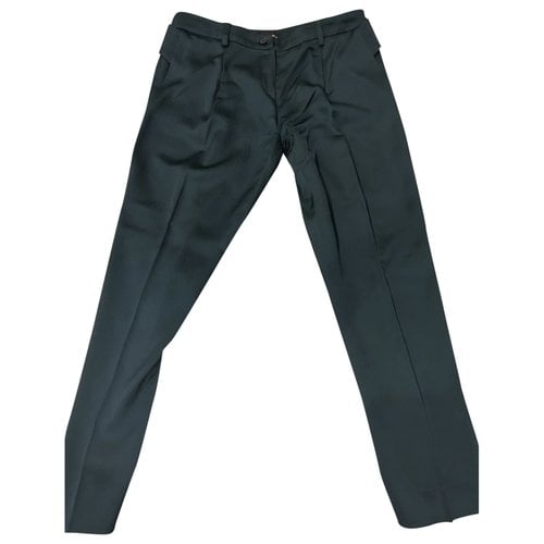 Pre-owned Emporio Armani Silk Straight Pants In Green