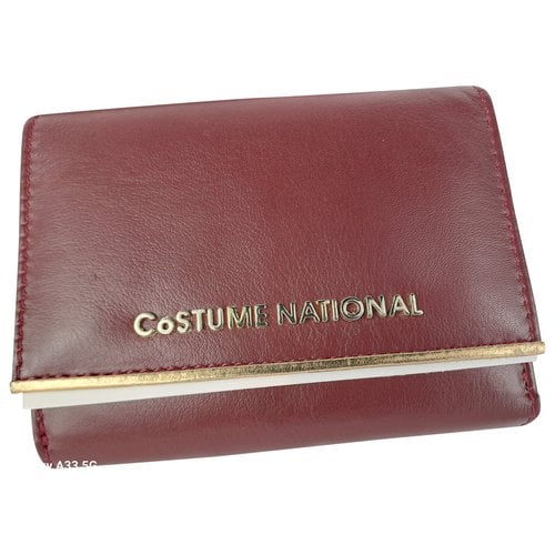Pre-owned Costume National Leather Wallet In Burgundy
