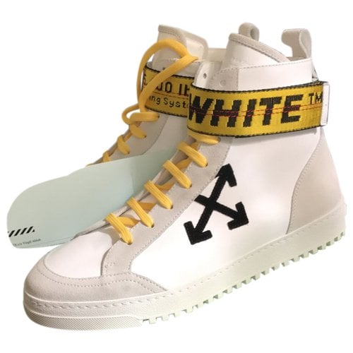 Pre-owned Off-white Industrial Leather High Trainers In White