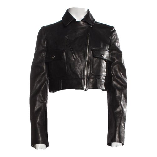 Pre-owned Khaite Leather Jacket In Black