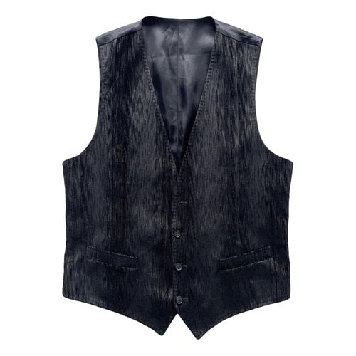Pre-owned Dolce & Gabbana Velvet Vest In Black