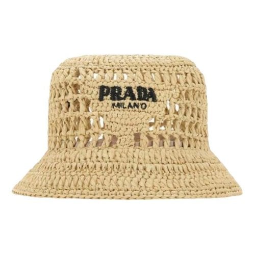 Pre-owned Prada Leather Hat In Beige