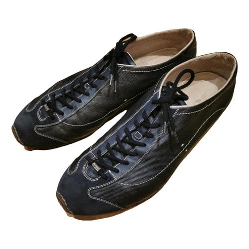 Pre-owned Santoni Leather Lace Ups In Blue