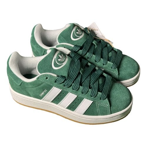 Pre-owned Adidas Originals Faux Fur Trainers In Green