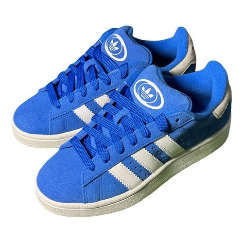 Pre-owned Adidas Originals Faux Fur Trainers In Blue