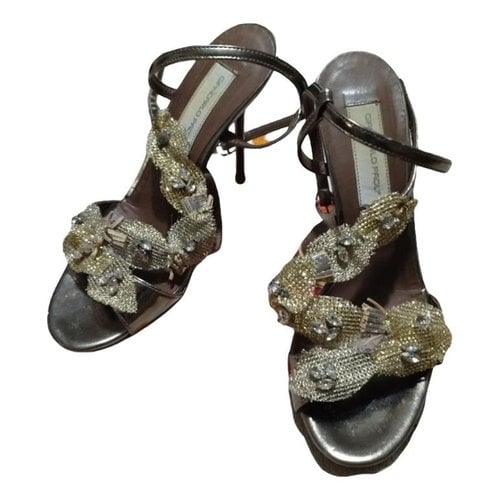 Pre-owned Giancarlo Paoli Glitter Sandals In Gold