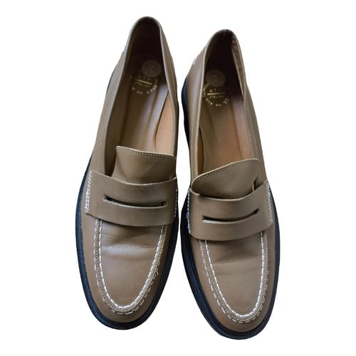 Pre-owned Atp Atelier Leather Flats In Brown