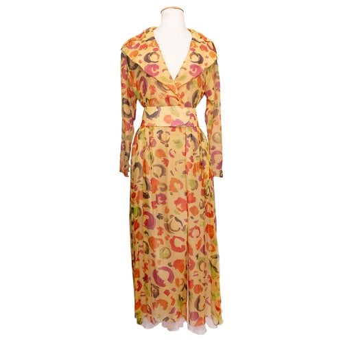 Pre-owned Ted Lapidus Silk Dress In Orange