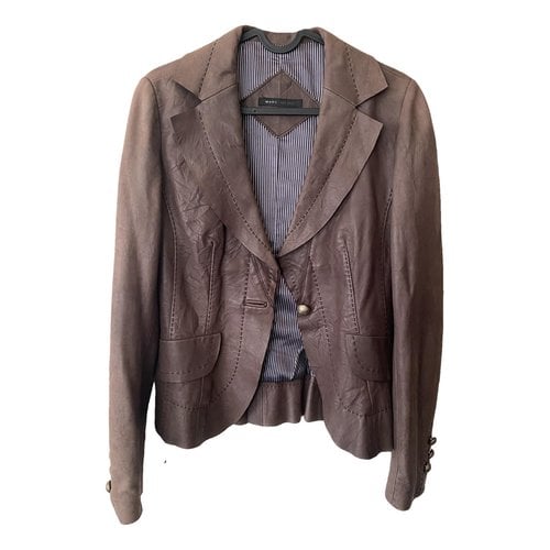 Pre-owned Marc Jacobs Leather Jacket In Brown