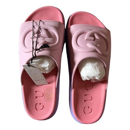 Pre-owned Gucci Mules & Clogs In Pink