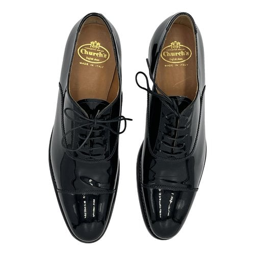 Pre-owned Church's Patent Leather Lace Ups In Black