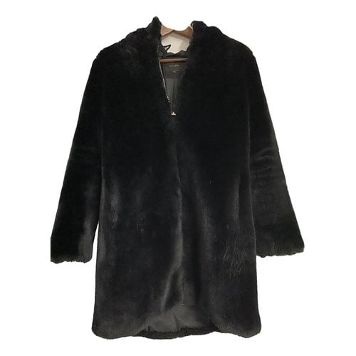 Pre-owned Maje Coat In Black