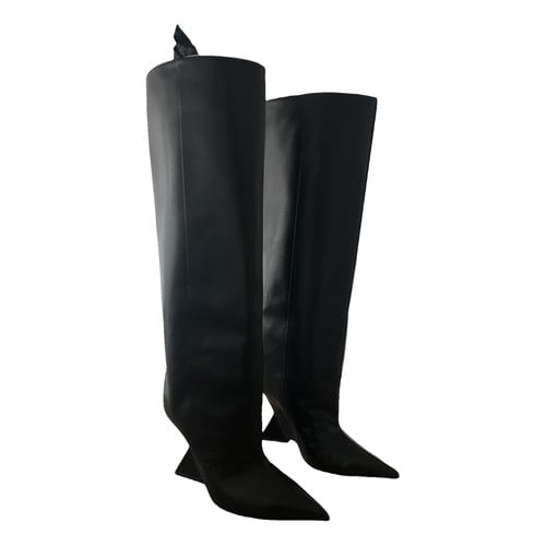 Pre-owned Attico Leather Boots In Black