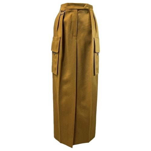 Pre-owned Max Mara Atelier Cashmere Maxi Skirt In Brown
