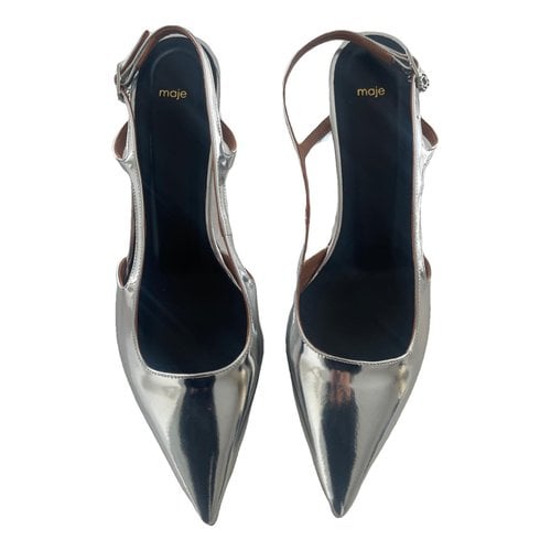 Pre-owned Maje Spring Summer 2021 Leather Heels In Silver