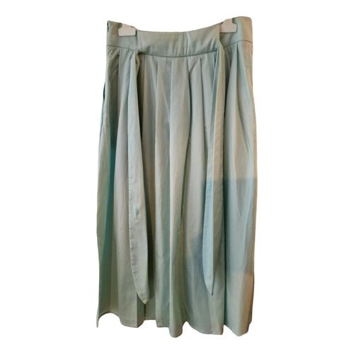 Pre-owned Tara Jarmon Maxi Skirt In Turquoise