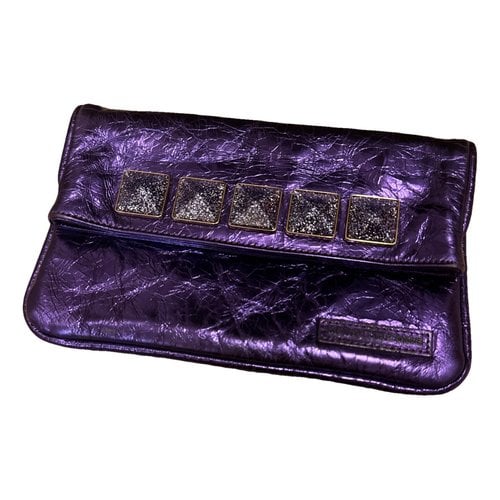 Pre-owned Marc Jacobs Leather Clutch Bag In Purple
