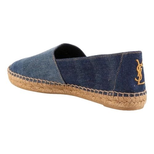 Pre-owned Saint Laurent Leather Espadrilles In Blue