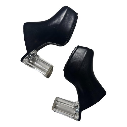 Pre-owned Rick Owens Leather Mules & Clogs In Black