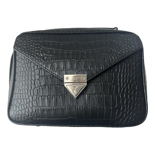 Pre-owned The Kooples Barbara Leather Handbag In Black