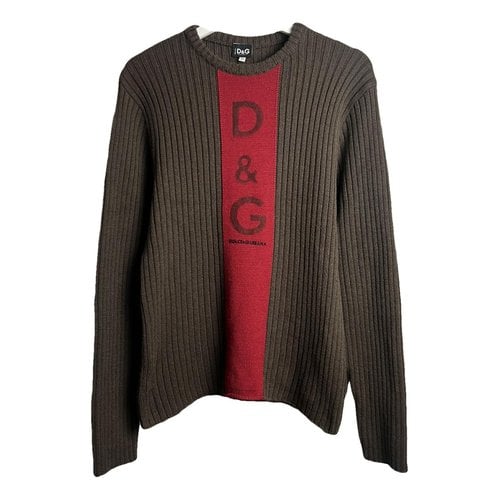 Pre-owned D&g Wool Sweatshirt In Brown