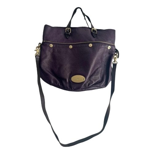 Pre-owned Mulberry Mitzy Leather Tote In Purple
