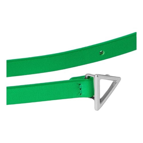 Pre-owned Bottega Veneta Triangle Leather Belt In Green