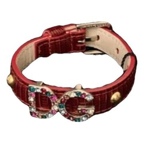 Pre-owned Dolce & Gabbana Leather Bracelet In Red