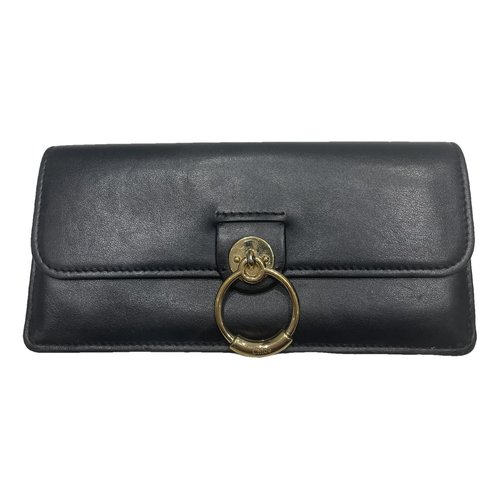Pre-owned Chloé Tess Leather Wallet In Black