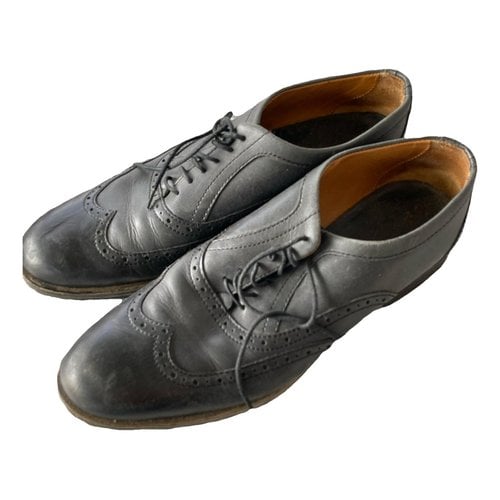 Pre-owned Tommy Hilfiger Leather Lace Ups In Grey