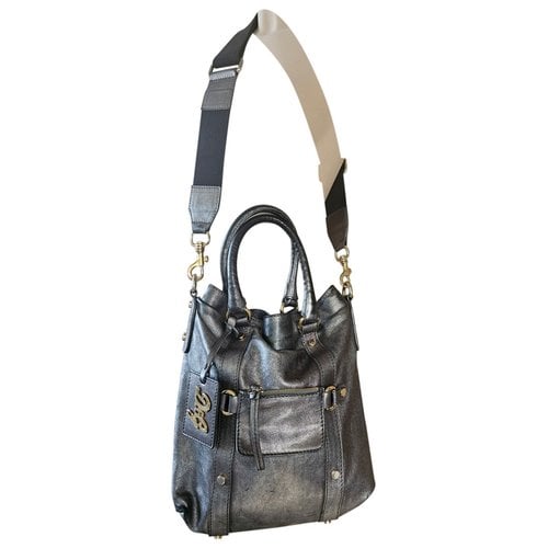 Pre-owned D&g Leather Tote In Silver