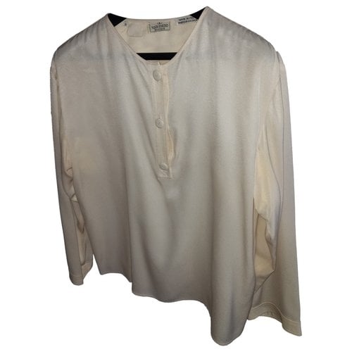 Pre-owned Valentino Silk Blouse In White