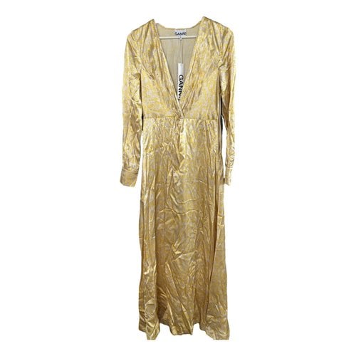 Pre-owned Ganni Maxi Dress In Yellow